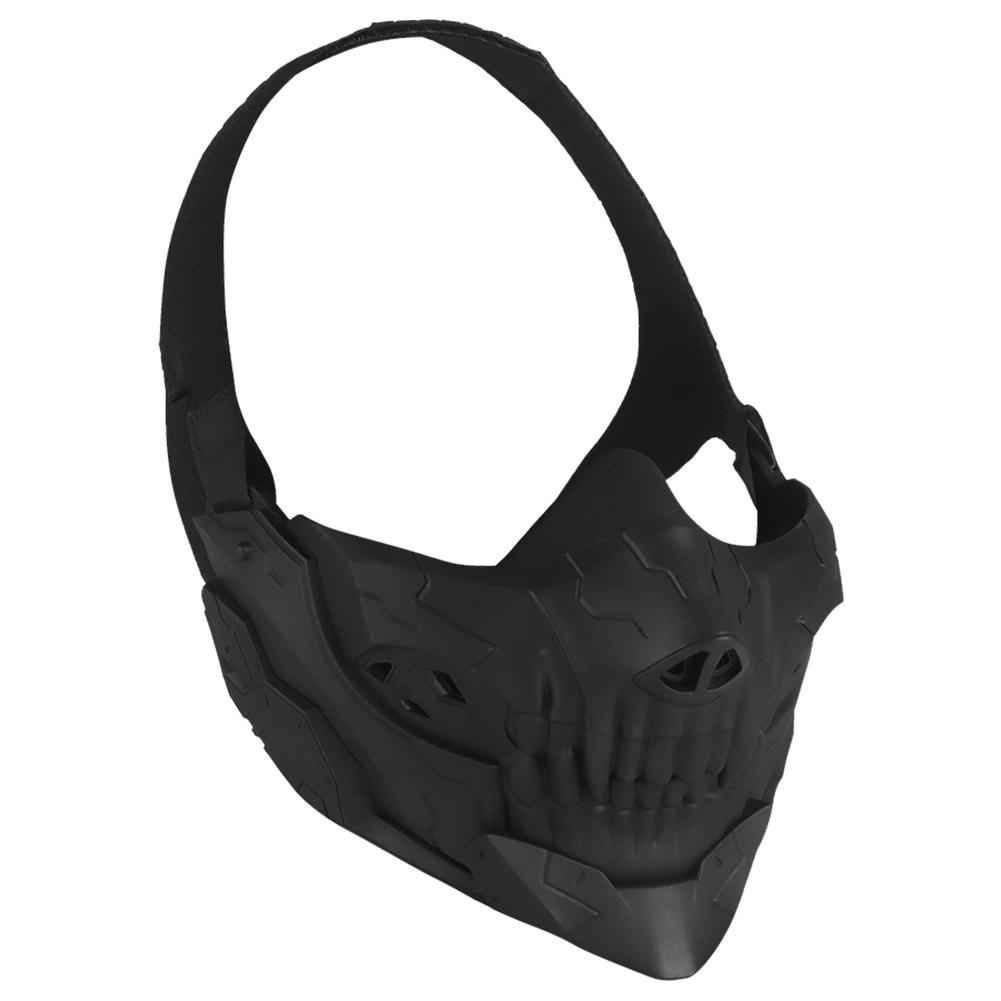 

Skull Samurai Mask Half Face Protection Halloween Fangs Mask Breathable for Halloween Horror Props Party Supplies