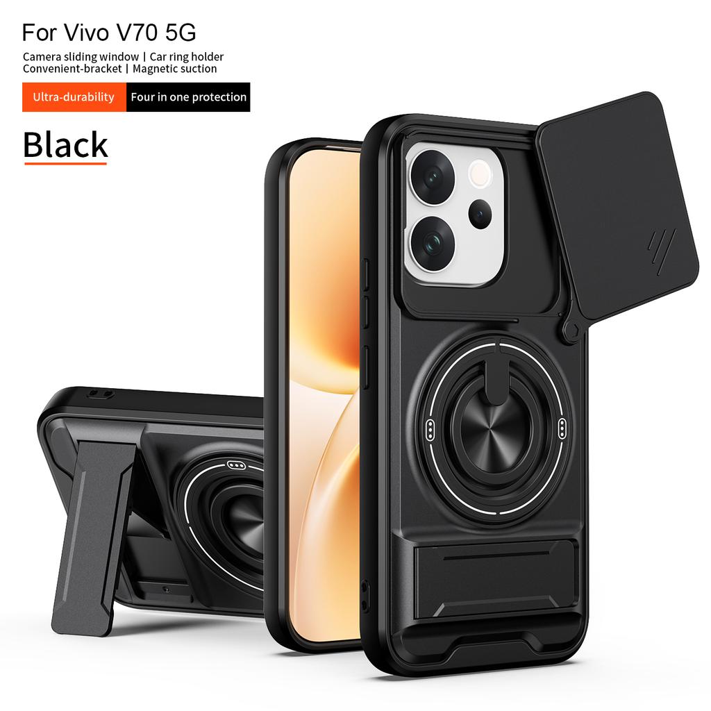 For Vivo V70 Elite Case Vivo V70 Cover VIVO V70 Phone Case Magsafe Magnetic Fold Holder Military Armor Camera Protection Cover