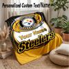 Pittsburgh Steelers Custom Flannel Throw Blanket Print Your Name Text Soft Warm Blanket Holiday Present