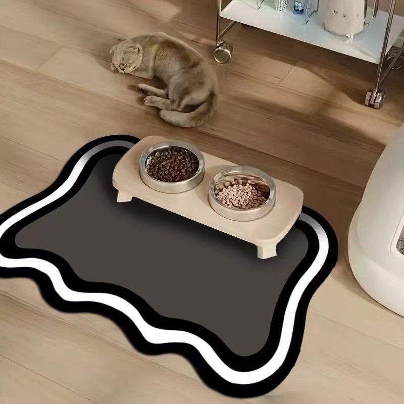 

Коврик для кормления кошек - Нескользящий Водонепроницаемый Моющийся Поддон для корма для домашних животных, Прочная Непроливающаяся конструкция для кошек и собак малых и средних пород, Легко моющийся коврик для обеда домашних животных 11.81*15.75 inch се