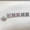 Women's Diamond-Set Four-Leaf Clover Zircon Stud Earrings – Colorful Lucky Clover Jewelry