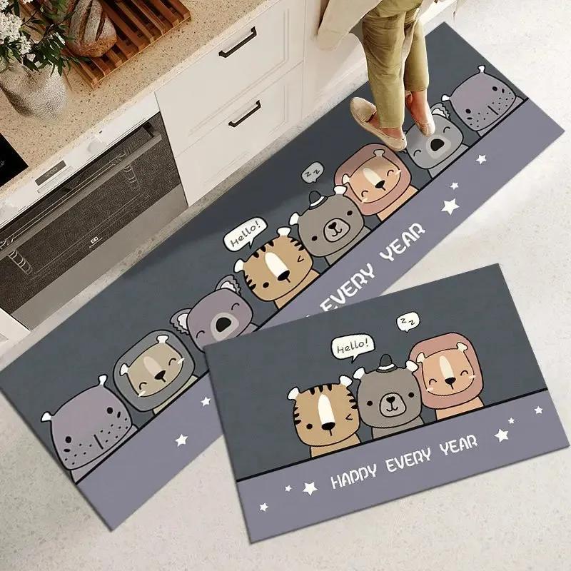 

Non-slip PVC Kitchen Floor Mat Waterproof Cartoon Rug Home Decoration Foot Mats Alfombra De Cocina 1pc 50x80cm-A8496