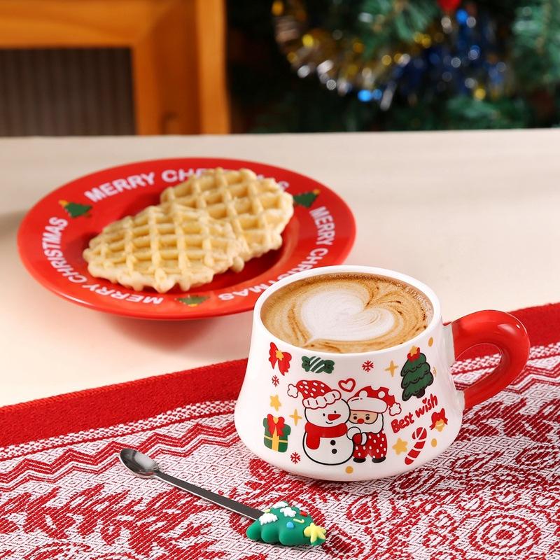 2025 New Ceramic Holiday Mugs Covered and Spattered Ideal for Christmas Gifts and Birthday Presents Coffee Cups Set