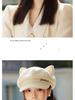 Retro Korean-Style Women's Beret: Octagonal Duckbill Hat with Cat Ears, Perfect for Autumn/Winter and Large Head Circumference