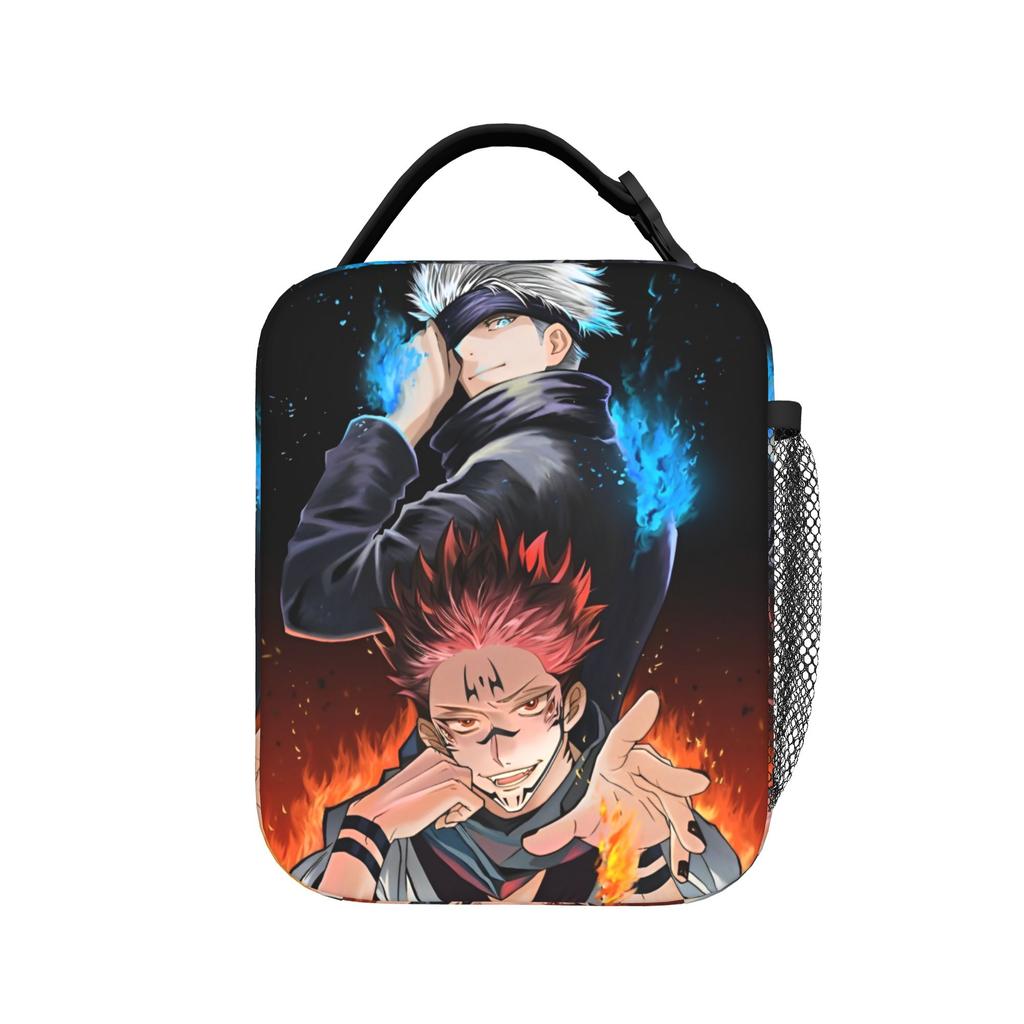 Gojo Satoru De Insulated Lunch Bags Cooler Bag Reusable,Meal Container Jujutsus Kaisens Anime Portable Tote Lunch Box