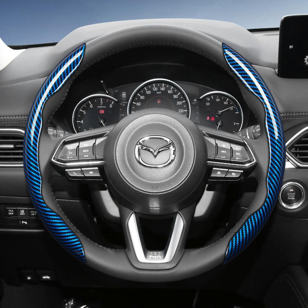 Geeignet für Mazda Lenkradabdeckung mit Carbonfaser-Textur, segmentiertes Schnellverschluss-Design, langlebig, für Cx-