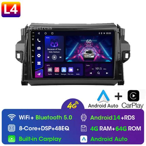 Android 12 For Toyota Fortuner 2 2015 - 2020 2 Din Car Radio Multimedia Video Player Stereo Carplay Auto 4G GPS Head Unit