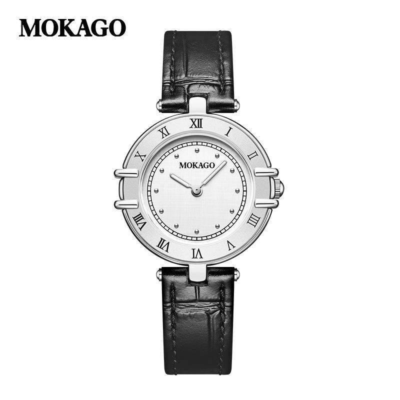 MOKAGO Women s Vintage Style Waterproof Quartz Watch with Roman Numerals.