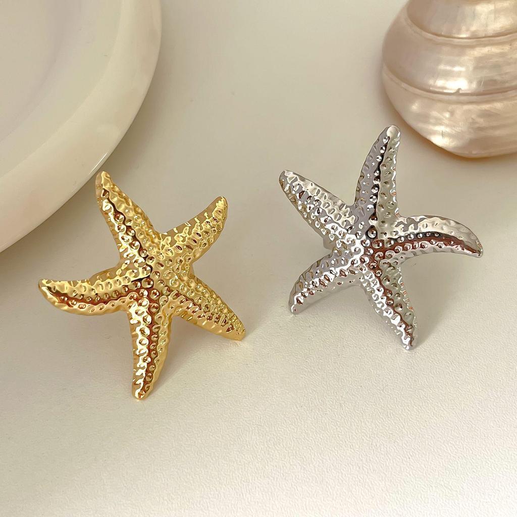Exaggerated 2025 Starfish & Five-Pointed Star Metal Ring for Index Finger