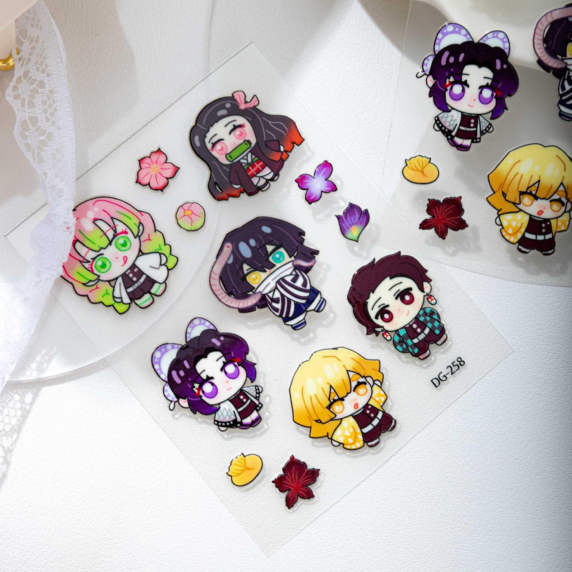Cyansea Demon Slayer Q Version Jelly Sticker for DIY Phone, Computer, & iPad Cases DG-258 - Small 15x15cm