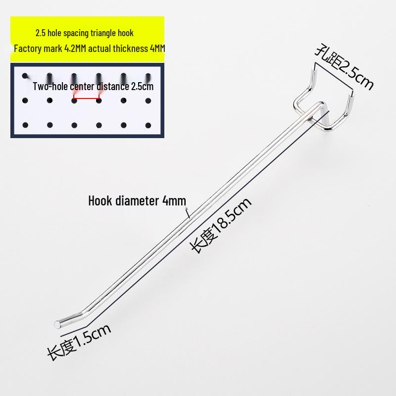 Lochwand und Schmuck Doppelzinkenhaken, Dreifuß, Supermarktregal und gerade Haken