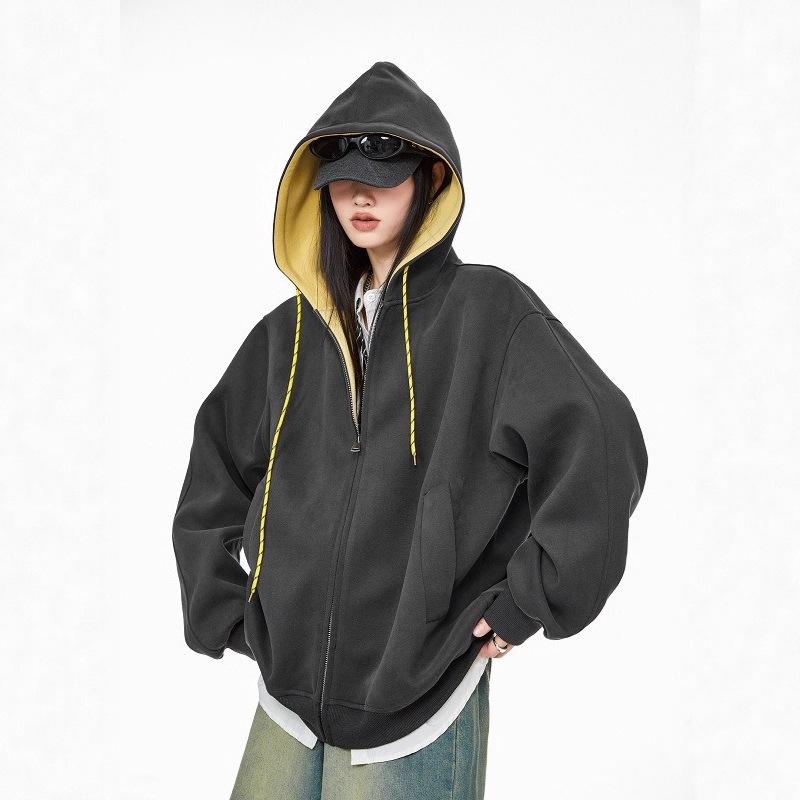 

Classic Style Hooded Sweater Mens Autumn Joker Cardigan Couple Leisure Coat M
