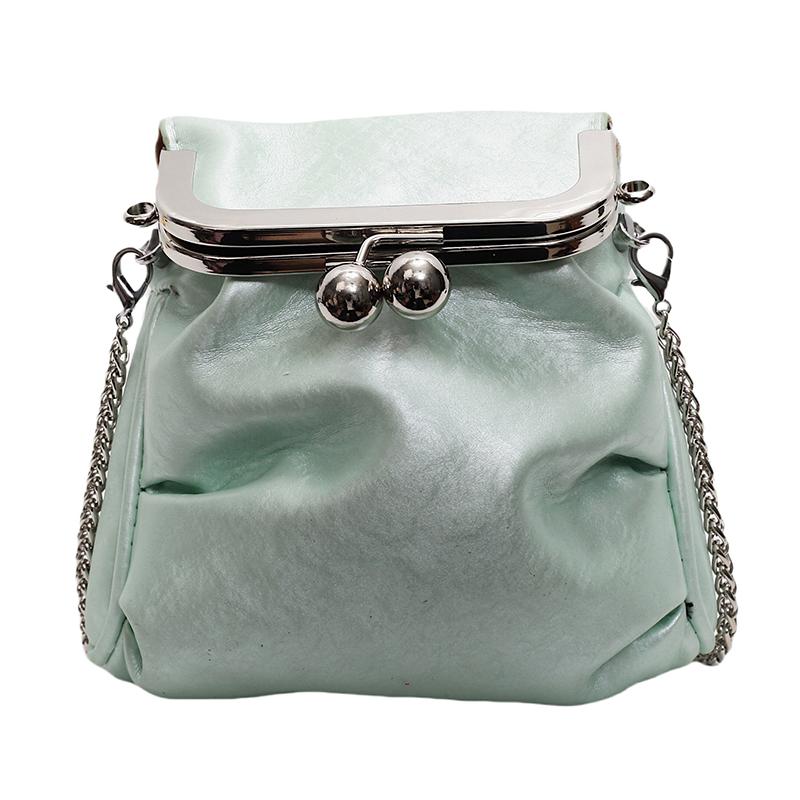 Mini PU Leather Purse Women Y2k Chain Purse with Chain Strap Cute Evening Bags Aesthetic Pouches Shoulder Bag Fashion Money Bag