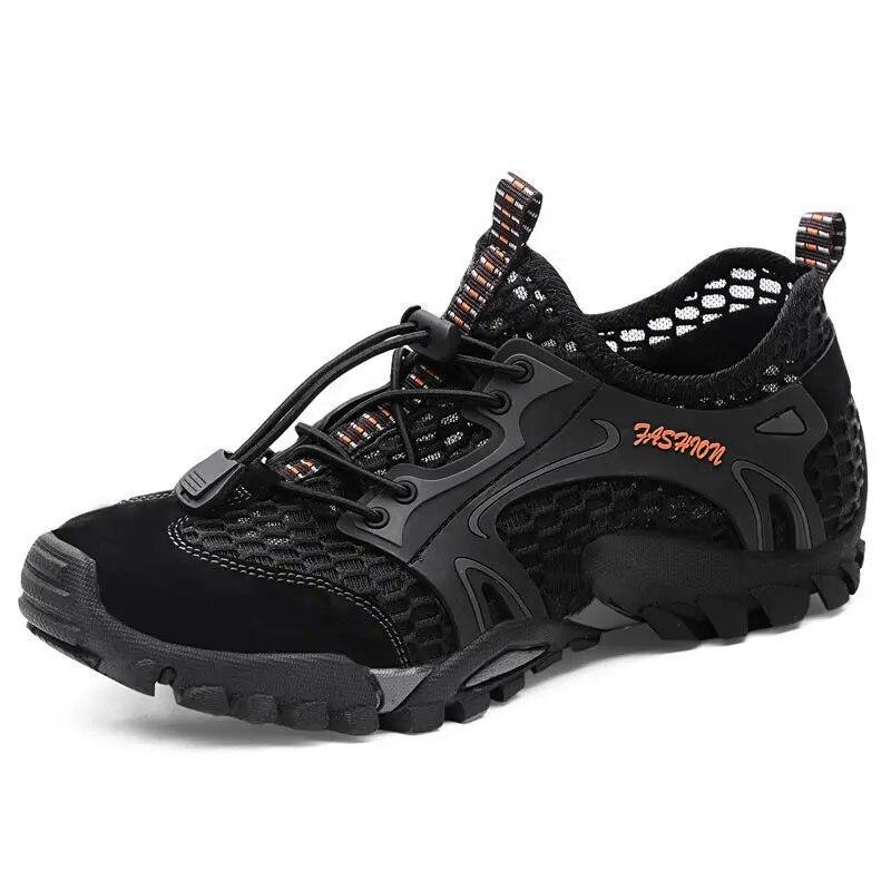 Men Sneakers Summer Wading Mesh Shoes Comfortable Slip On Outdoor Hiking Shoes Zapatos Hombre Casual Climbing Trekking Footwear