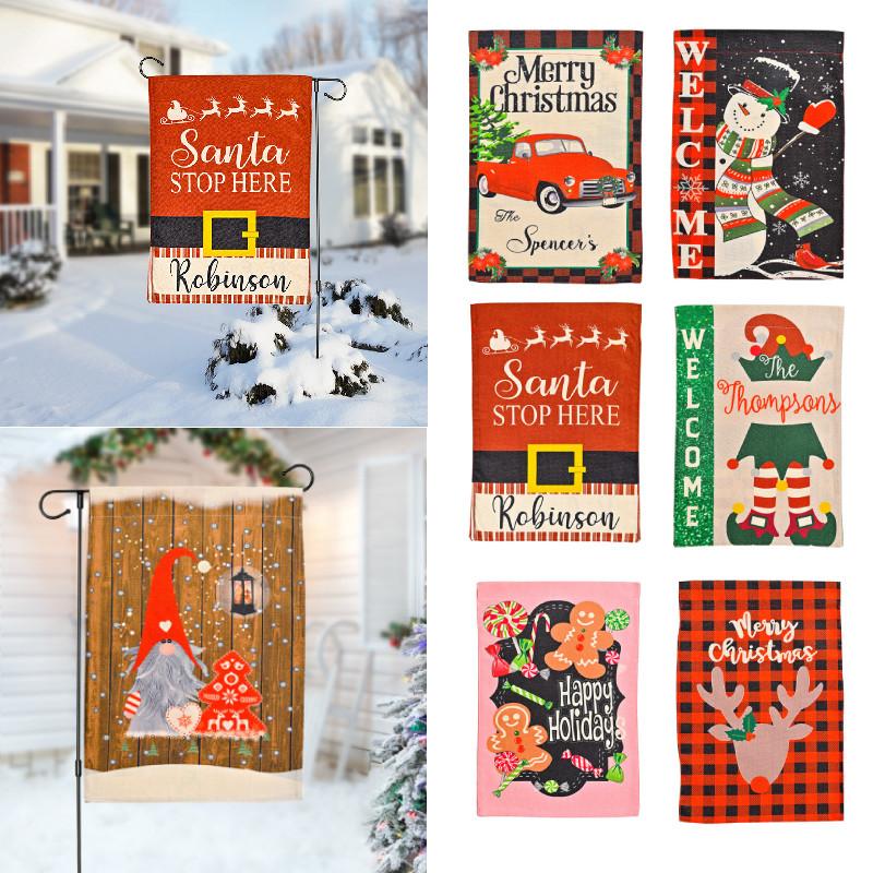 Vibrant Christmas Garden Flags With Cartoon Patterns Perfect For Festive Outdoor Dcor