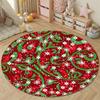 Nordic Round Rainbow Multicolor Rug Pad, Non-Slip Floor Mat for Dining Room