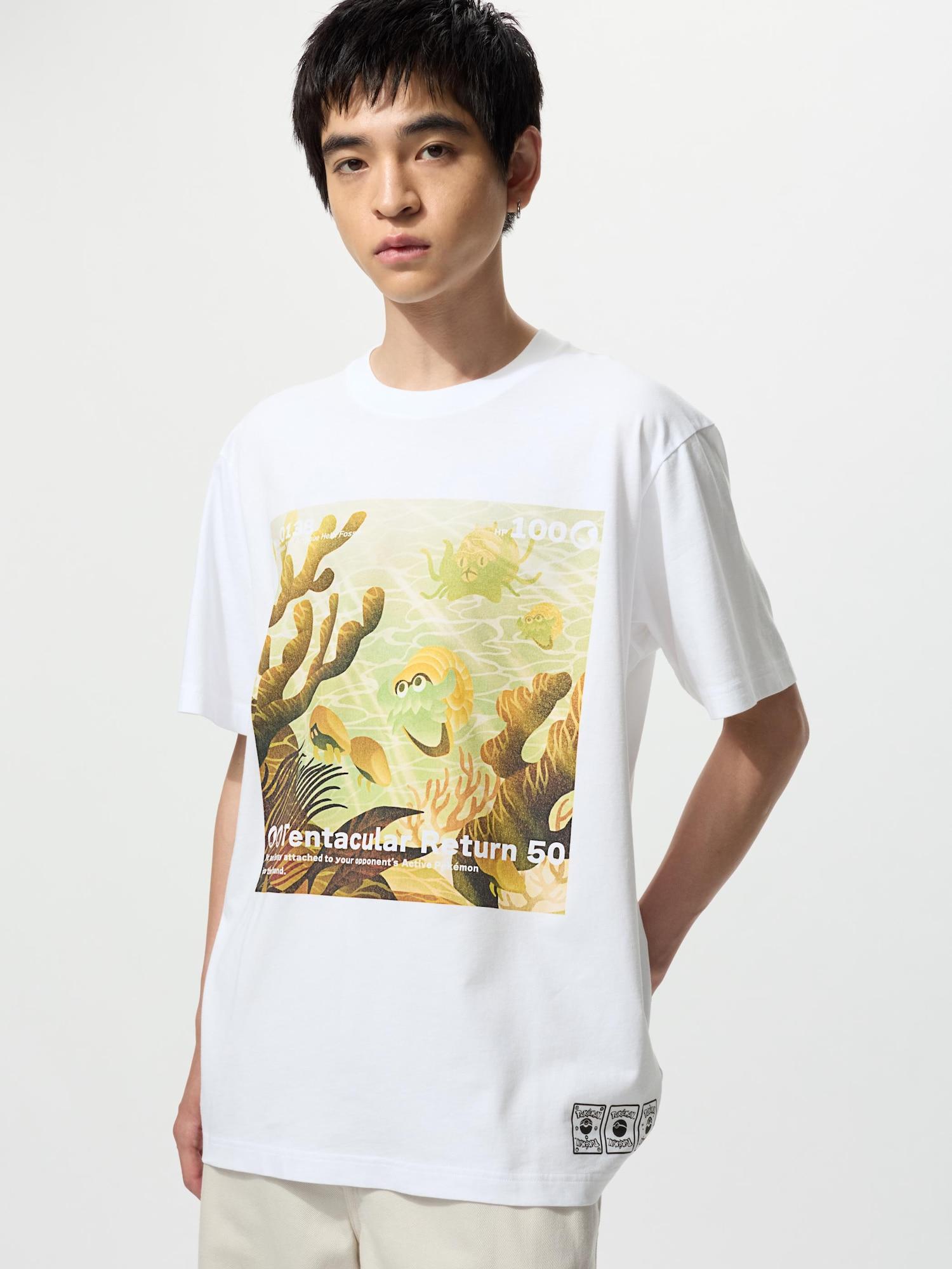 

Uniqlo Футболка с графикой Pok Mon Card UT, с коротким рукавом, B 00 WHITE/UNISEX XS