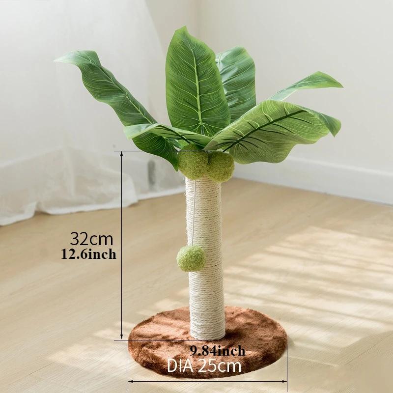 

Котяча скелелаза Міцна натуральна сизалева мотузка Скрябка Дерево Кошеня Інтерактивна іграшка з дерев яним м ячем для катання Скрябка кавовий