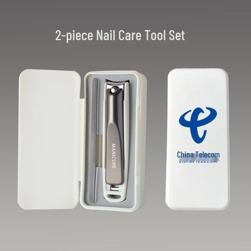 Custom Logo Nail Clipper Set: Nail Clippers, File & Ear Pick In Gift Box