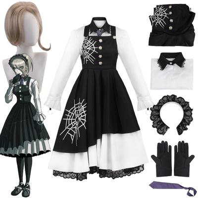 Аниме Danganronpa V3 Killing Harmony Tojo Kirumi, костюм для косплея, комплект париков, черная готическая Лолита, платье горничной, наряд для вечеринки на Хэллоуин