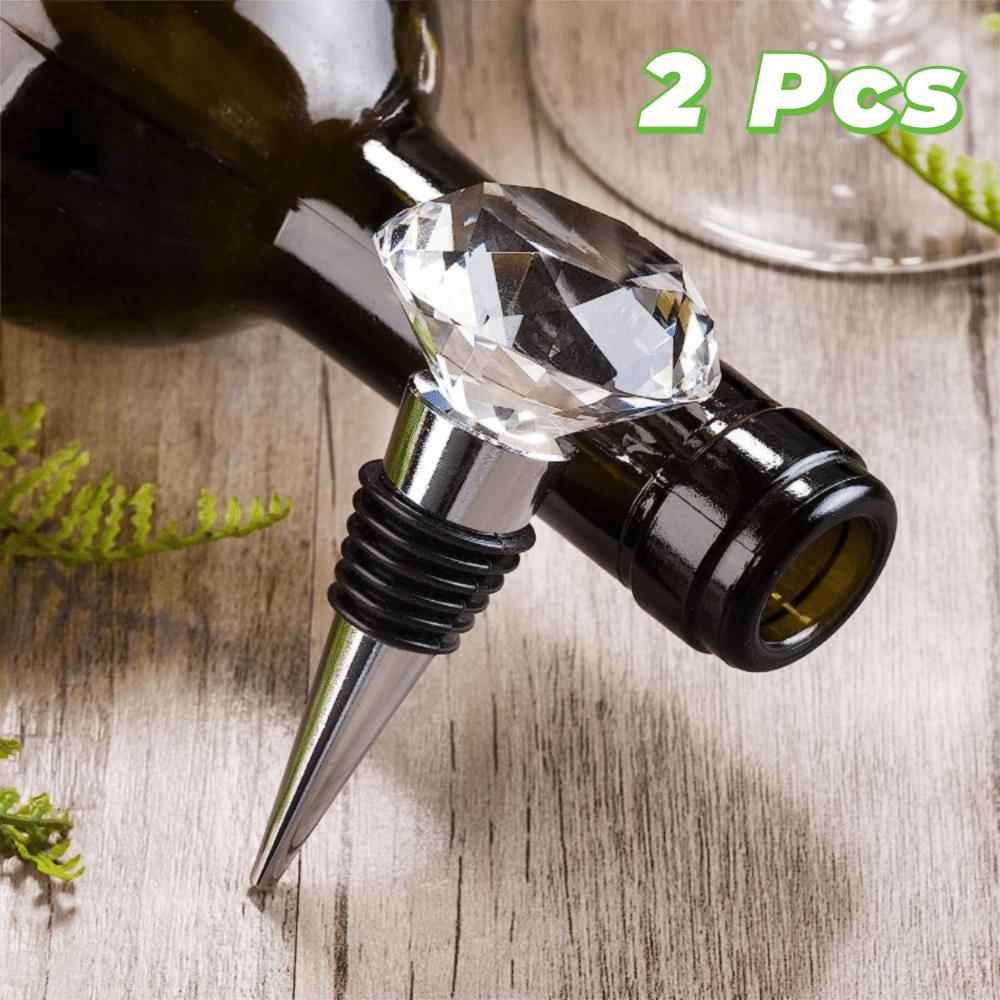 2PCS Reusable Crystal Wine Bottle Stopper Decorative Wine Bottle Cork Wine Bottle Sealer Party