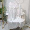 Korean Version of V-neck Loose Silk Nightdress, White High-end Mulberry Silk Dress Can Be Worn Outside Loungewear Summer New