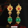 Xizang few earrings Nepal gold Tibetan style long earrings Tibetan women's earrings Tibetan clothing accessories