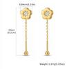 Bow Heart Drop Earrings for Women, Dainty Long Chain Threader Earrings , Minimalist 18K Gold Plated Temperament Jewelry