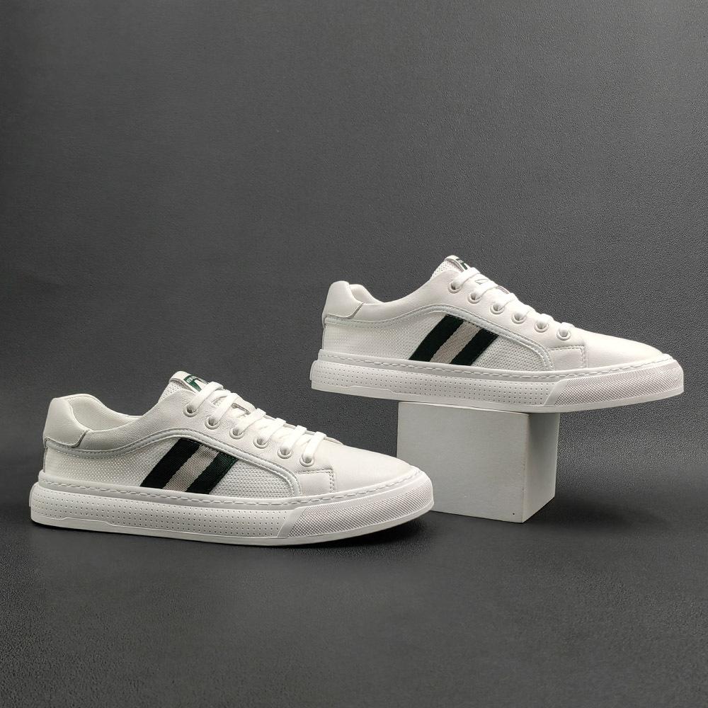Men'S Leather Little White Shoes Versatile Board Shoes Men'S Trendy Shoes Summer Breathable European Station Men'S Shoes Soft-Soled Flat Shoes Men