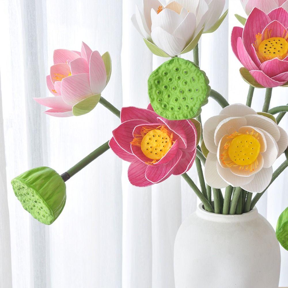 Long Stem Simulated Lotus EVA Decorative Fake Flower Fake Lotus Seedpod  Garden Supplies