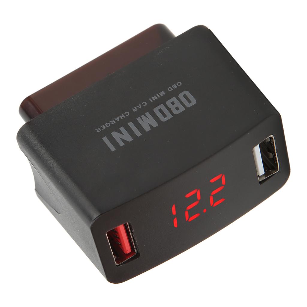 Car OBD Charger DC12‑24V Dual USB LED Digital Display Charging Adapter Universal for Vehicles