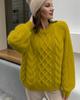 2026 sweater women's crew neck twist pullover autumn and winter lazy wind loose thickened twisted knitted sweater foreign trade women