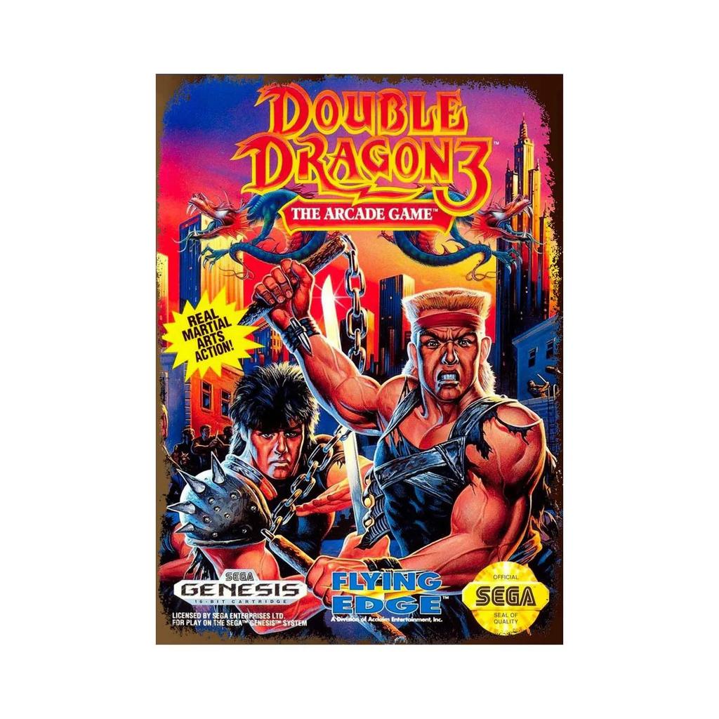 Cartoon Anime Signs Double Dragon Movie Poster Vintage Decoration Wall Metal Tin Sign Garage Tin Board Painting Art Plate Sign