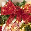 Christmas Ribbon Bronzing Ribbon Gift Packaging Tape Hollow Out Shiny Gold Silver Red Ribbons Wedding Xmas Tree Home Party Decor