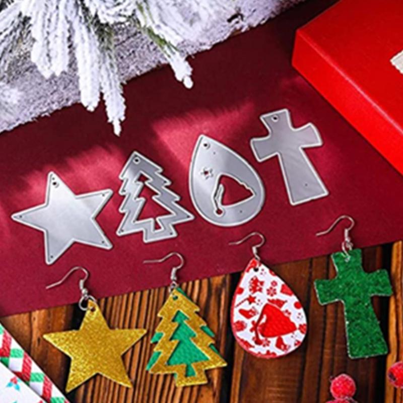Christmas Earrings Metal Cutting Dies DIY Carbon Steel Embossing Template Metal Stencil Scrapbooking for Card Die Cuts