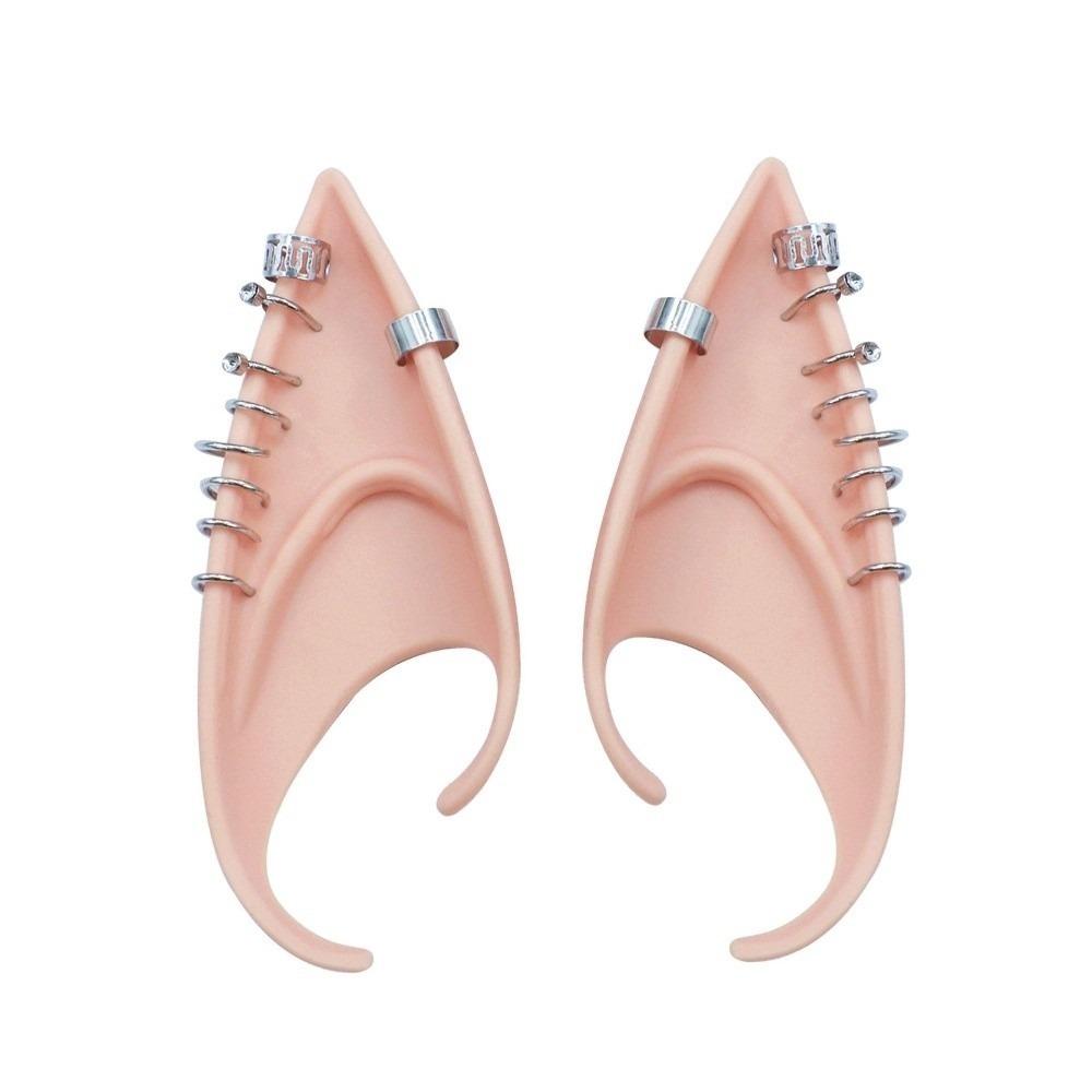 1pair Cross False Ears with Earring Ear Cuff Jewelry Cute Elf Ears  Role Play