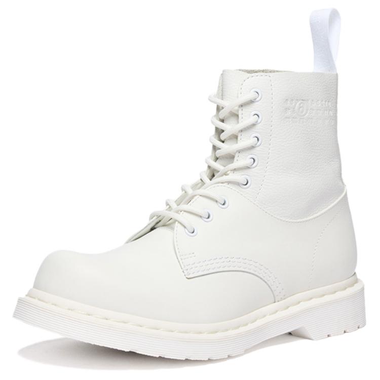 

Mm6 Maison Margiela X Dr. Martens 1460 Amp Кожаные Ботинки с Круглым Носком на Шнуровке Короткие Ботинки Унисекс Белые 42282100 39