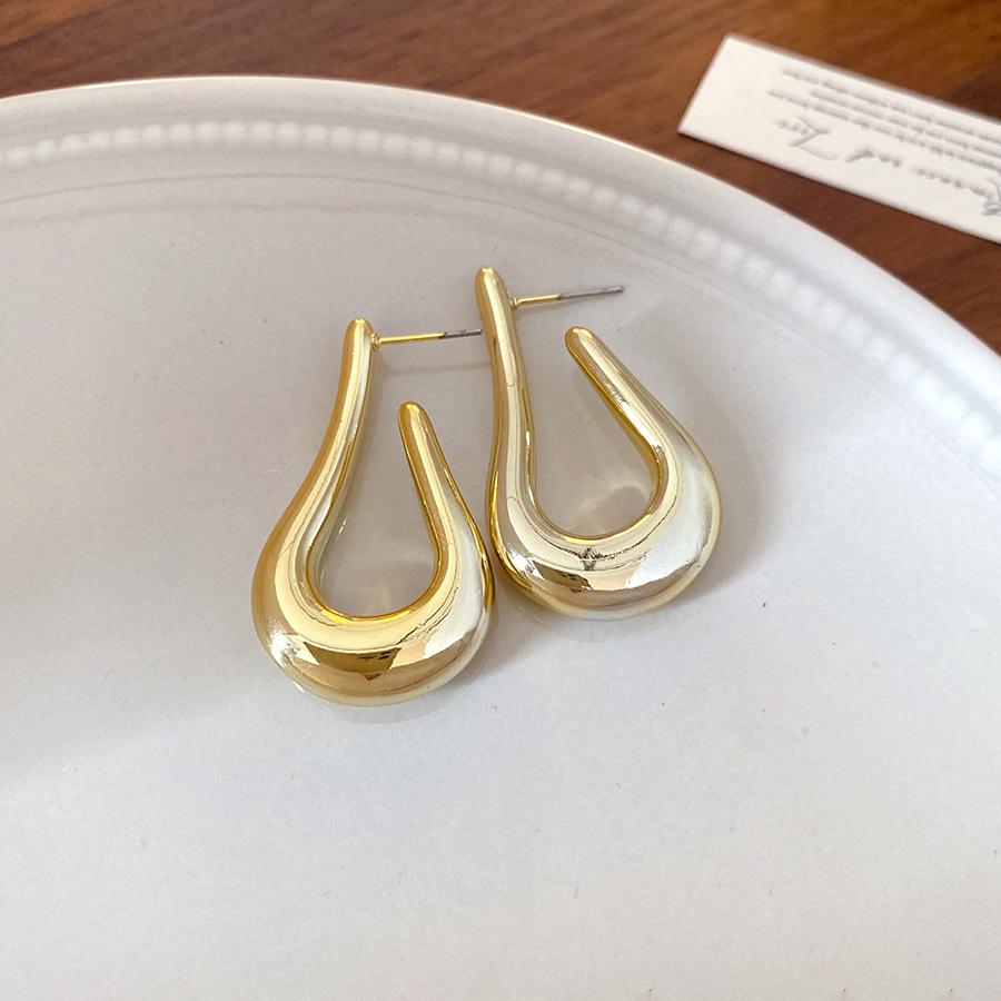 

Steel needle acrylic geometric twist U-shaped stud earrings light luxury high-end earrings niche personality versatile commuter earrings