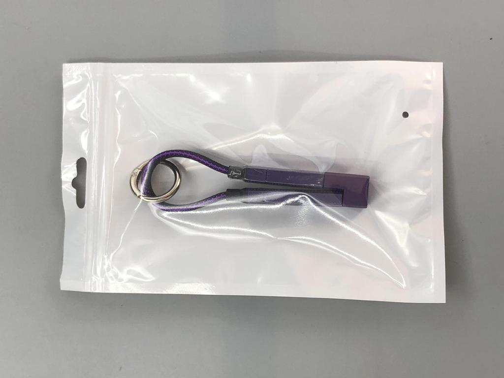 Cross-Border 4-in-1 Super Fast Charging Keychain Cable for Huawei & Apple with Zinc Alloy Logo