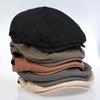 Men Women Vintage Solid Flat Cap 65% Cotton Newsboy Ivy Hat Adjustable Beret Painter Cap Retro British Forward Cap