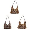 Woolen Tote Bag For Women Large Capacity With Zipper Closure For Daily Use