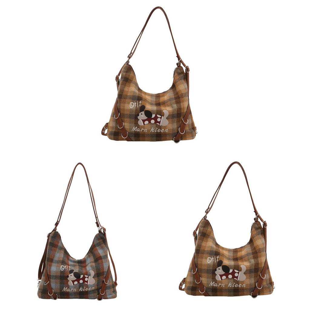 Woolen Tote Bag For Women Large Capacity With Zipper Closure For Daily Use