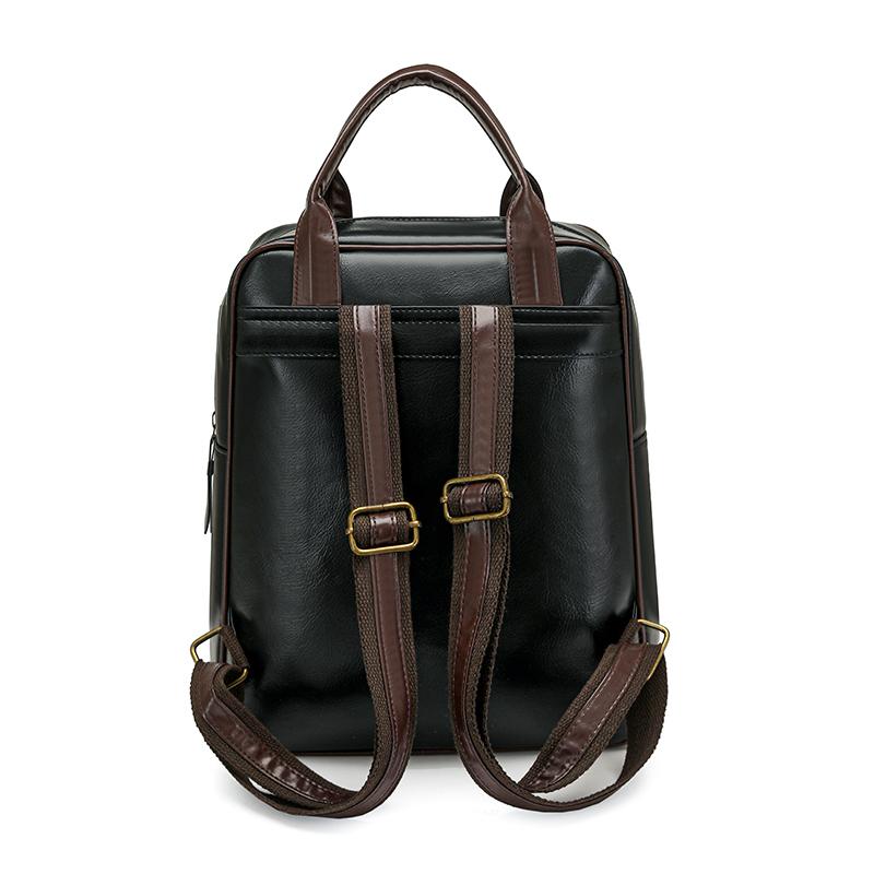 Vintage PU-Rucksack für Damen mit verstellbaren Trägern und Frontklappendesign Klassische Schultasche für Arbeit und täglichen Gebrauch