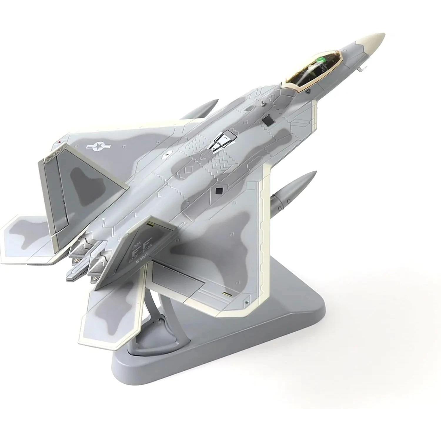

1/72 Scale Military Model Toys for US Army F-22 F22 Raptor Fighter USA Army Air Force Diecast Metal Plane Model Toy серый/камуфляжный