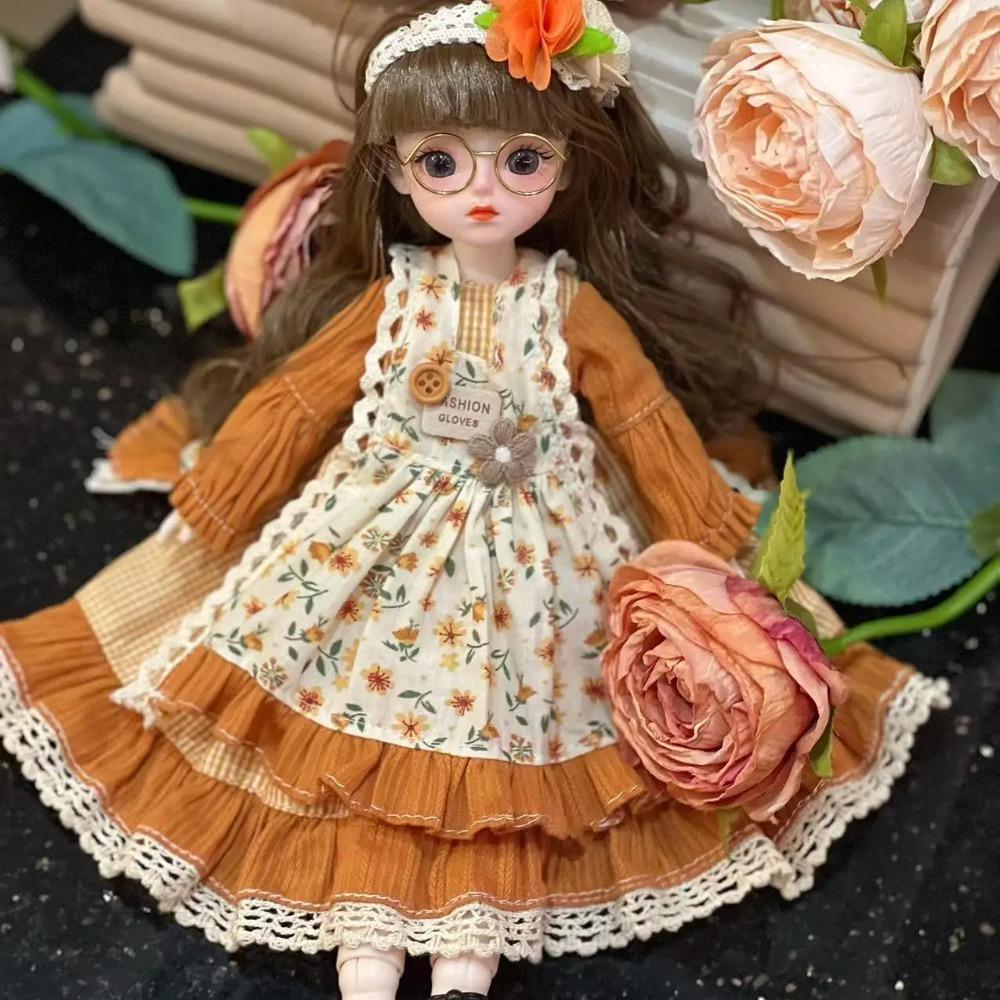 30cm Bjd Doll DIY Toys With Clothes Long Hair High Heel Princess Dress Up Doll Baby Girl  3D Eyes Beautiful Princess Accessories