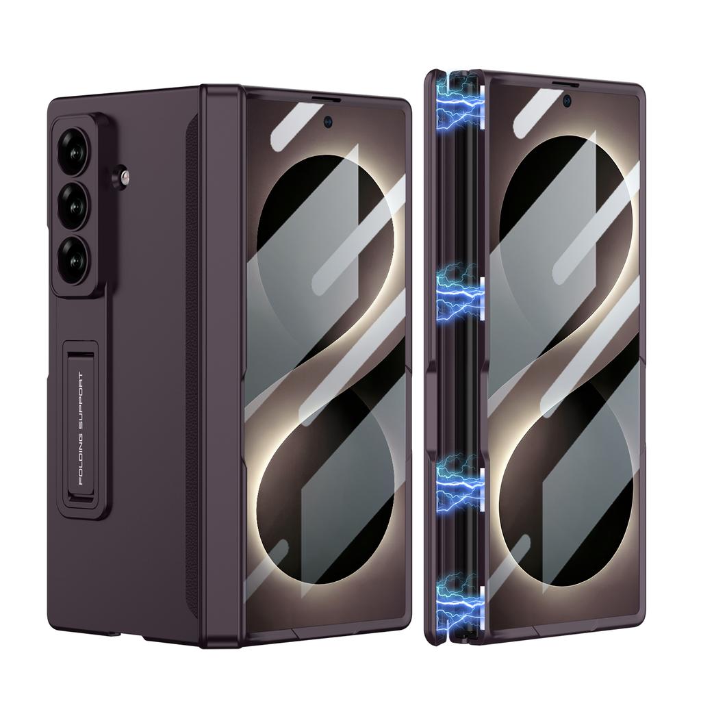 Magnetic Hinge All-included Case for Samsung Galaxy Z Fold 8 Ultra Screen Glass Protective Matte Cover for Samsung Z Fold7 Case