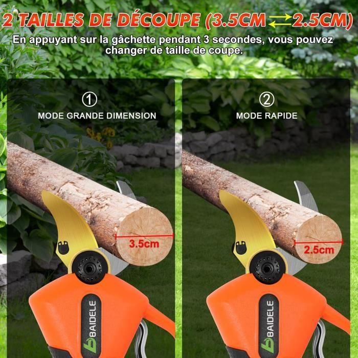 Electric Pruning Shears - Baidele - Cordless - 35mm - Brushless Motor - 4.0Ah Batteries