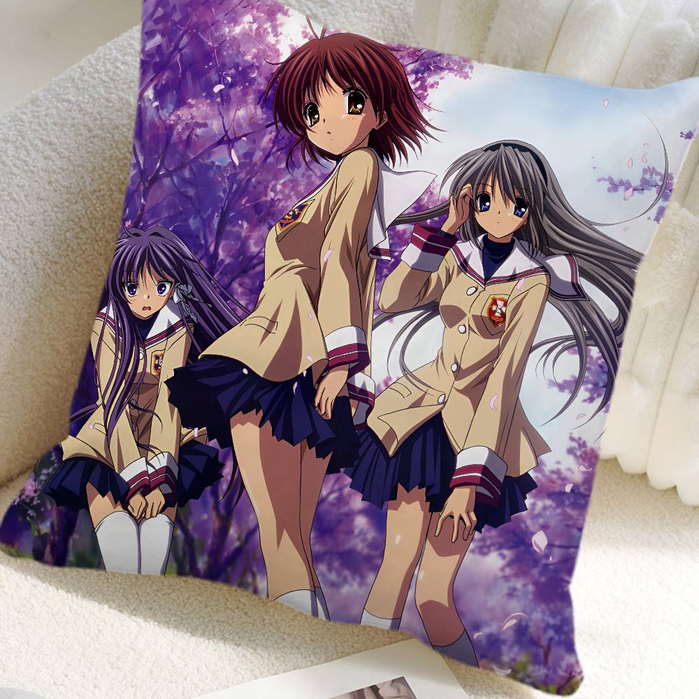 Clannad Anime Kuddöverdrag Fyrkantig Kudde Sovrum Soffa Fritid Komfortkudde Bil Heminredning