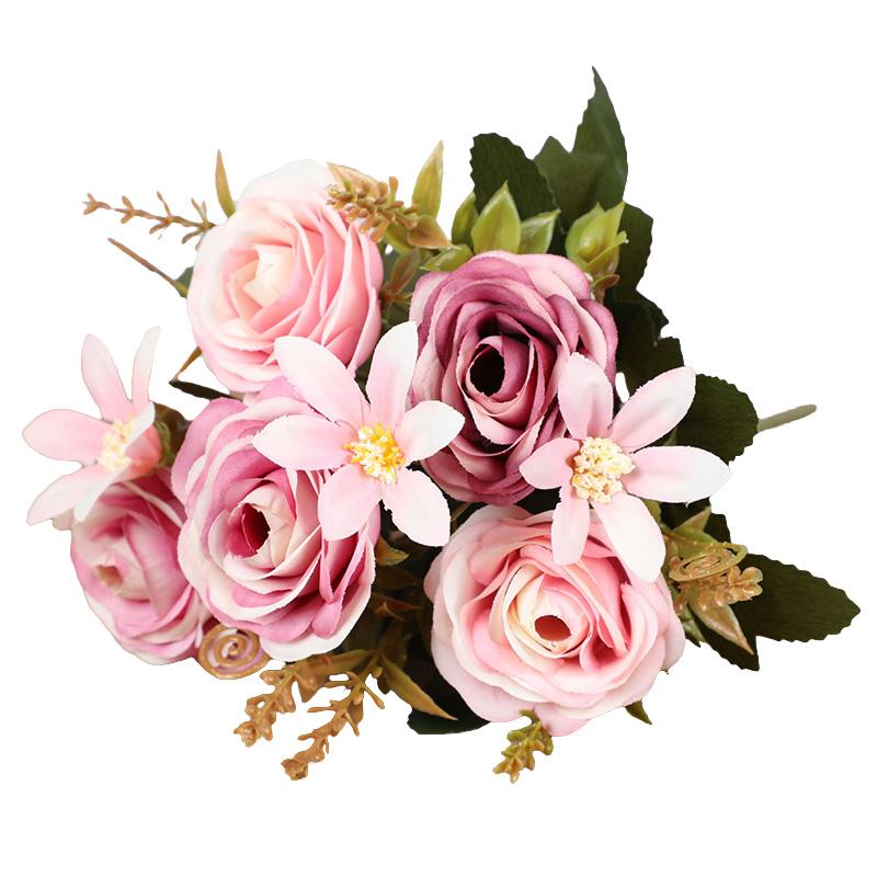 1 ks Plastová narozeninová imitace růže květina Garaden Falešná květinová kytice Domácí dekorativní Hedvábná svatební párty Umělá pivoňka
