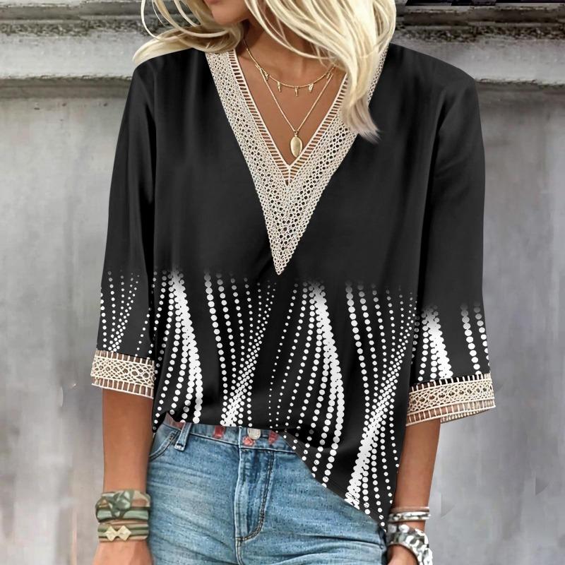 NOVINKA Plus Size Temperament Volná dámská košile Módní ležérní halenka Elegantní dámská košile s dlouhým rukávem Sváteční víkendový top